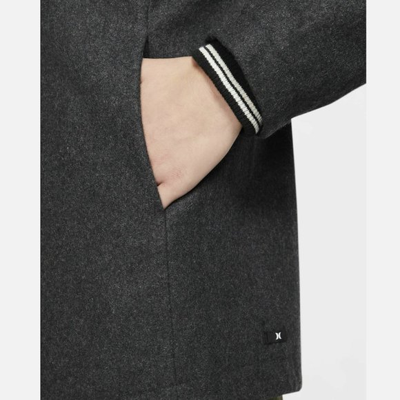 Hurley Winchester Women's Wool Peacoat Jacket Heather Black - Picture 8 of 10